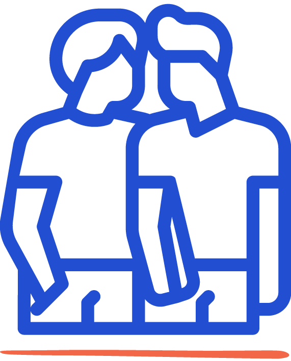 Icône représentant un couple de face, se tenant l’un l’autre